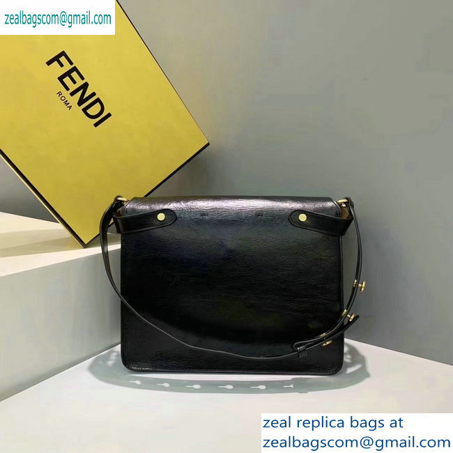 Fendi Leather Kan U Large Bag Glossy Black 2019 - Click Image to Close