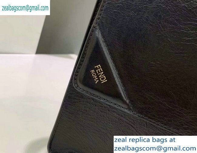 Fendi Leather Kan U Large Bag Glossy Black 2019