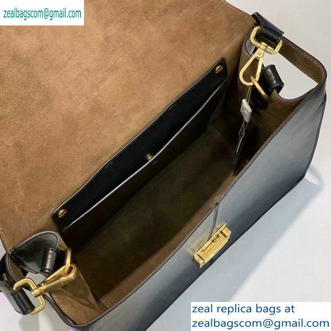 Fendi Leather Kan U Large Bag Glossy Black 2019 - Click Image to Close