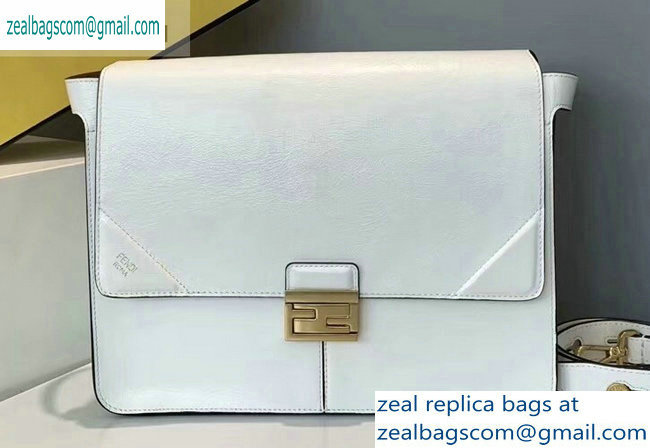 Fendi Leather Kan U Large Bag White 2019