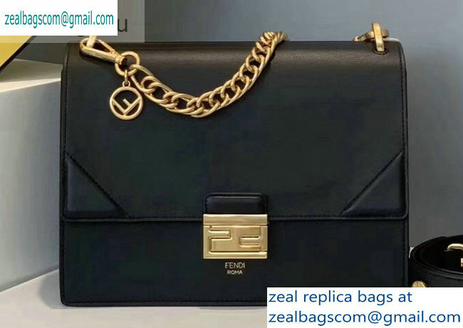 Fendi Leather Kan U Medium Bag Black 2019 - Click Image to Close