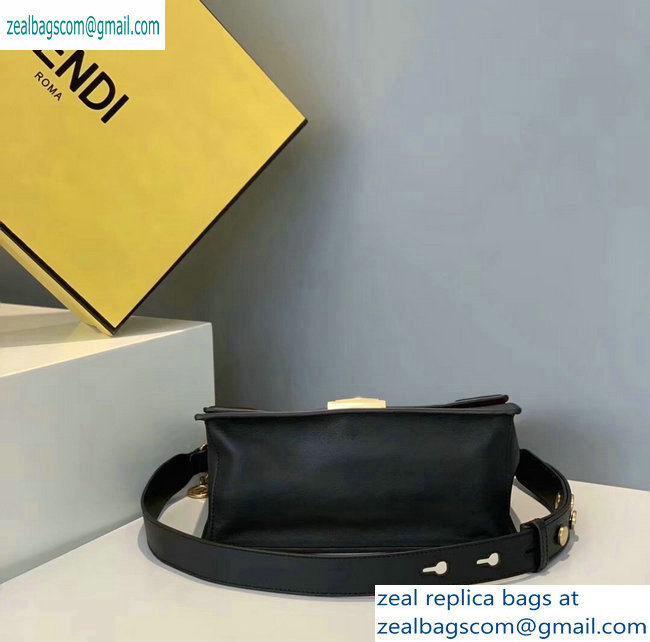 Fendi Leather Kan U Medium Bag Black 2019