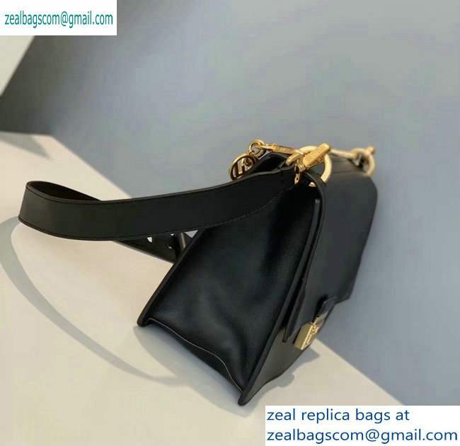 Fendi Leather Kan U Medium Bag Black 2019