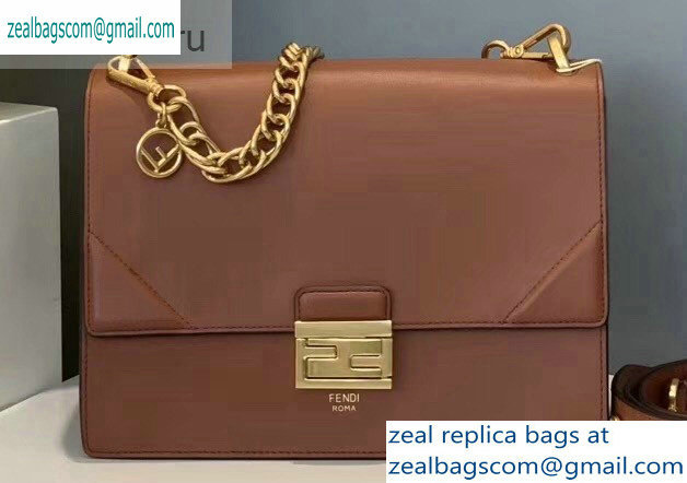 Fendi Leather Kan U Medium Bag Brown 2019 - Click Image to Close