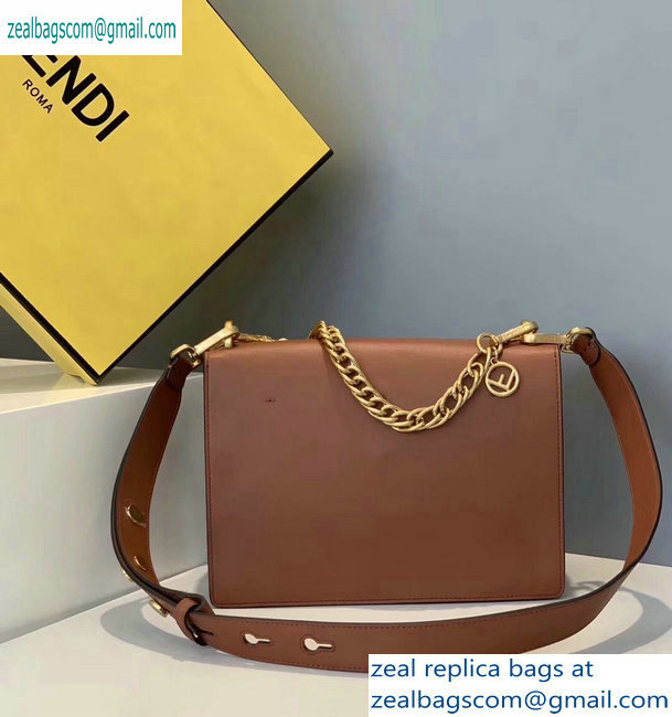 Fendi Leather Kan U Medium Bag Brown 2019