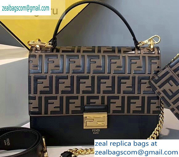 Fendi Leather Kan U Medium Bag Embossed FF Pattern 2019