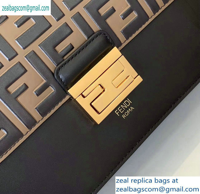 Fendi Leather Kan U Medium Bag Embossed FF Pattern 2019