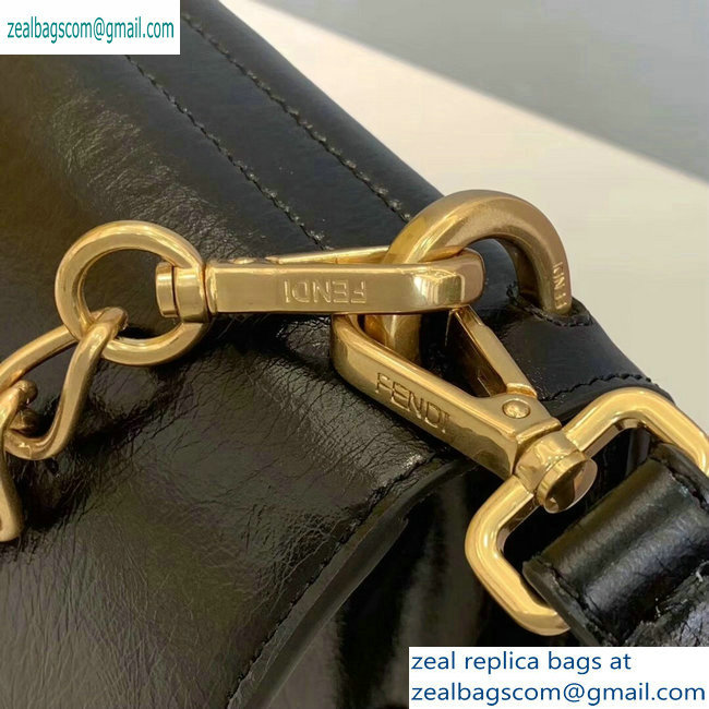 Fendi Leather Kan U Medium Bag Glossy Black 2019 - Click Image to Close