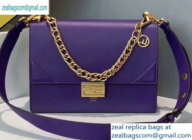 Fendi Leather Kan U Medium Bag Purple 2019