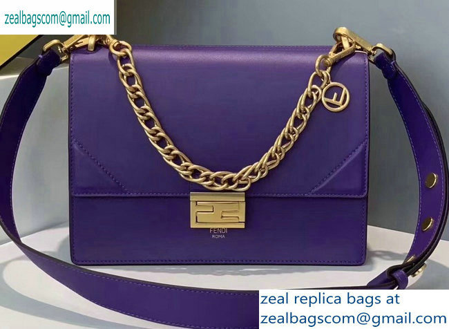 Fendi Leather Kan U Medium Bag Purple 2019 - Click Image to Close