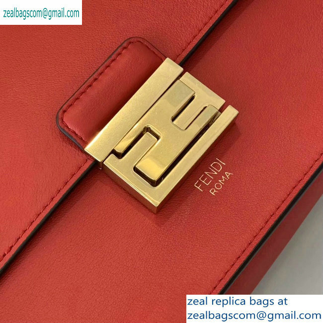 Fendi Leather Kan U Medium Bag Red 2019