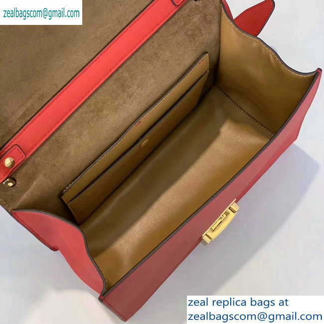 Fendi Leather Kan U Medium Bag Red 2019 - Click Image to Close