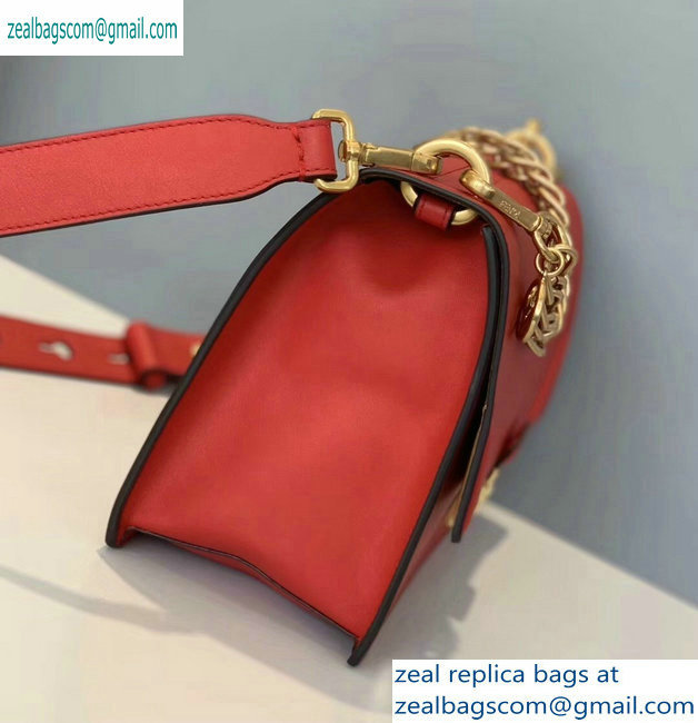 Fendi Leather Kan U Medium Bag Red 2019