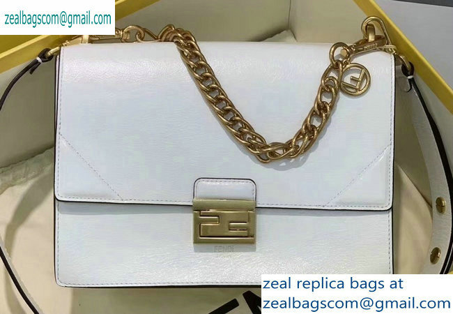 Fendi Leather Kan U Medium Bag White 2019