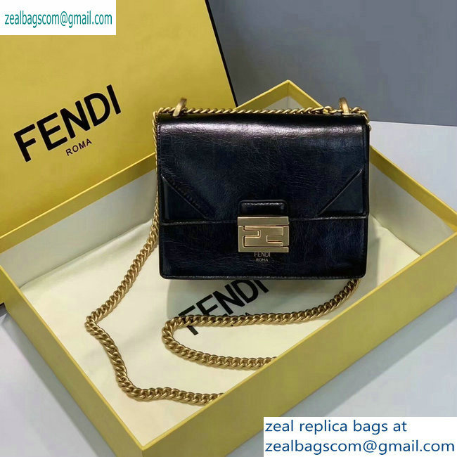 Fendi Leather Kan U Mini Bag Glossy Black 2019