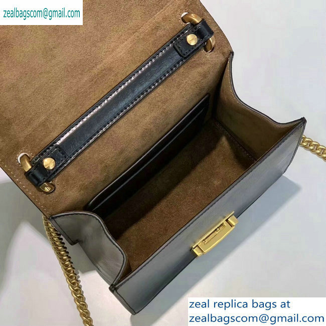 Fendi Leather Kan U Mini Bag Glossy Black 2019