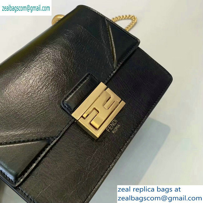 Fendi Leather Kan U Mini Bag Glossy Black 2019