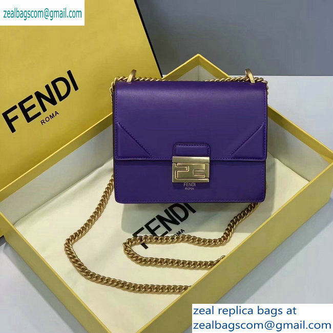 Fendi Leather Kan U Mini Bag Purple 2019