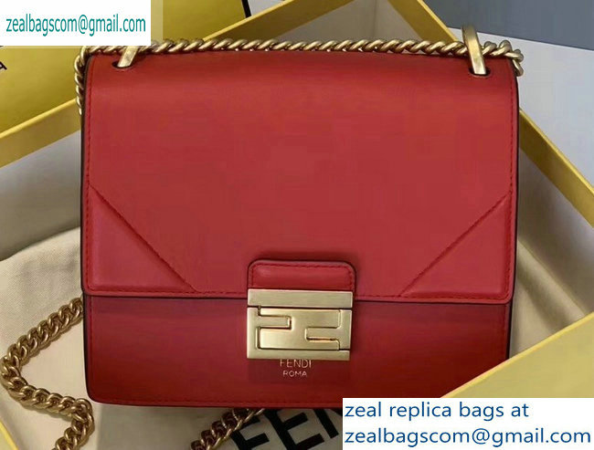 Fendi Leather Kan U Mini Bag Red 2019 - Click Image to Close