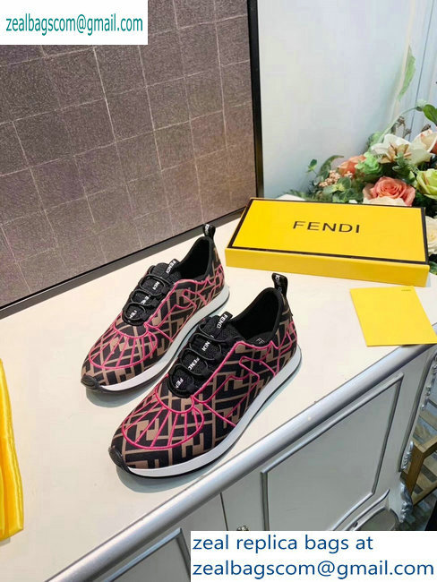 Fendi Multicolor Lycra FFreedom Slip-on Sneakers Brown/Fuchsia 2019 - Click Image to Close