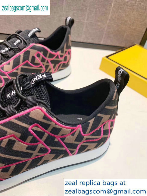 Fendi Multicolor Lycra FFreedom Slip-on Sneakers Brown/Fuchsia 2019 - Click Image to Close