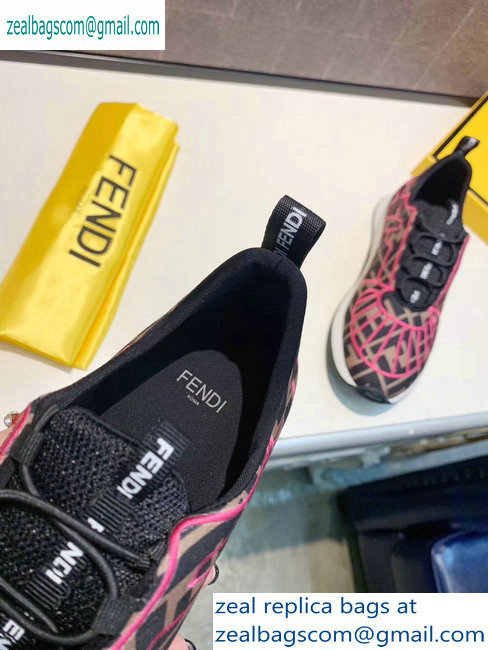 Fendi Multicolor Lycra FFreedom Slip-on Sneakers Brown/Fuchsia 2019 - Click Image to Close