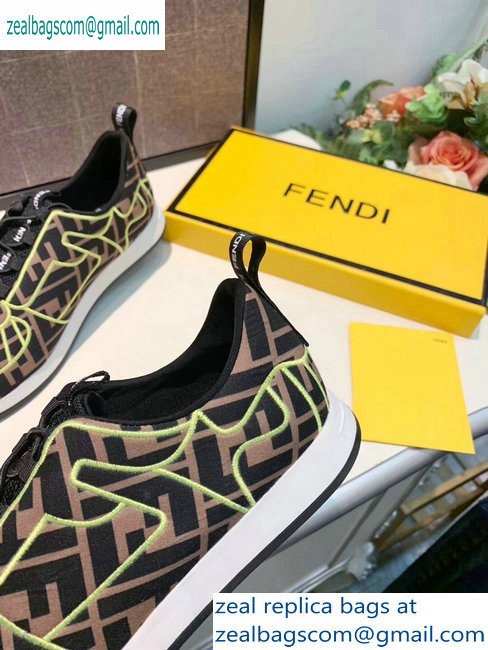 Fendi Multicolor Lycra FFreedom Slip-on Sneakers Brown/Green 2019 - Click Image to Close