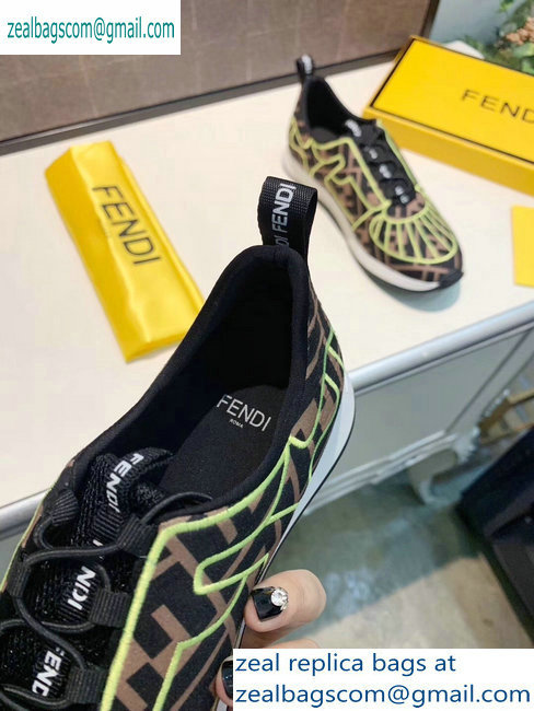 Fendi Multicolor Lycra FFreedom Slip-on Sneakers Brown/Green 2019 - Click Image to Close