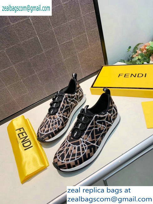 Fendi Multicolor Lycra FFreedom Slip-on Sneakers Brown/White 2019 - Click Image to Close