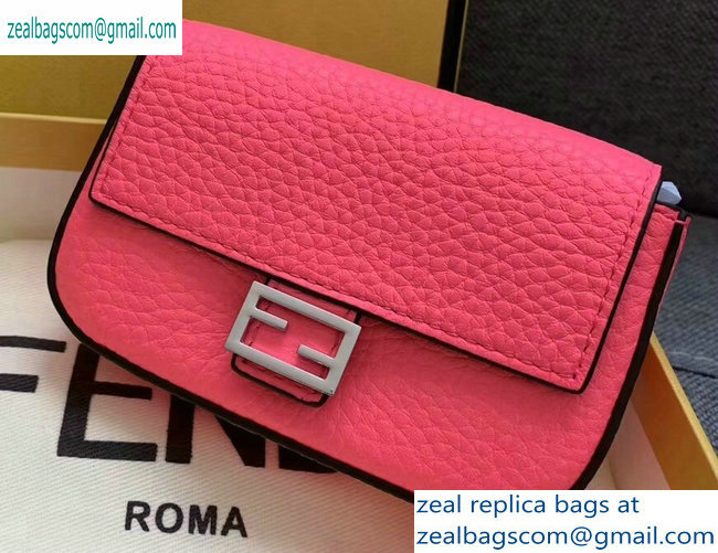 Fendi Roma Amor Leather Micro Baguette Bag Charm Fuchsia 2019 - Click Image to Close