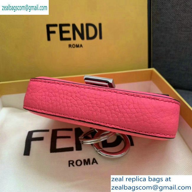 Fendi Roma Amor Leather Micro Baguette Bag Charm Fuchsia 2019