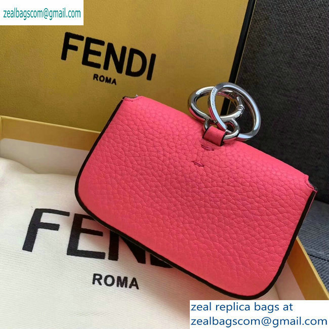 Fendi Roma Amor Leather Micro Baguette Bag Charm Fuchsia 2019