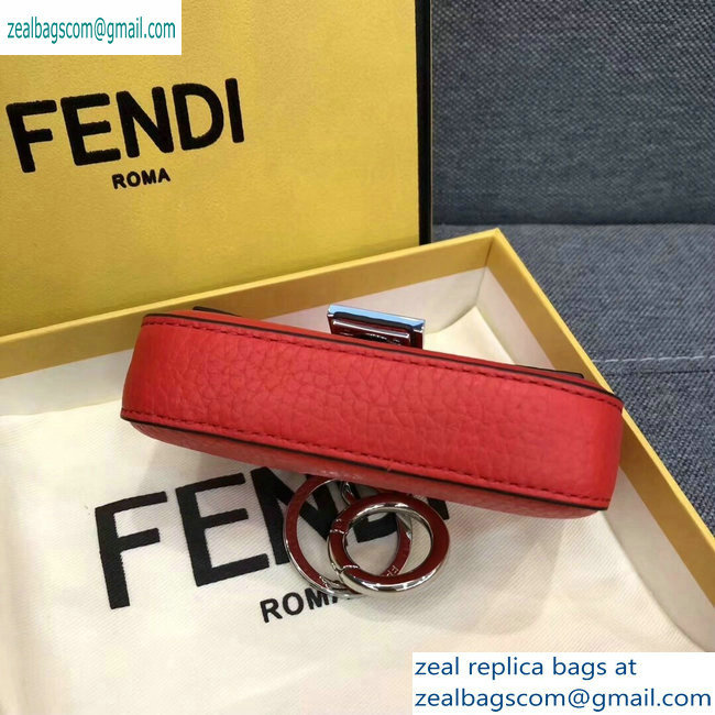 Fendi Roma Amor Leather Micro Baguette Bag Charm Red 2019