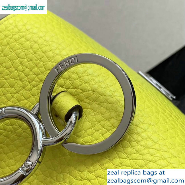 Fendi Roma Amor Leather Micro Baguette Bag Charm Yellow 2019