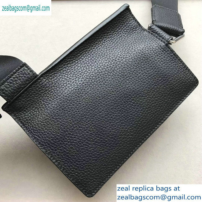 Fendi Roma Leather Messenger Bag Black 2019