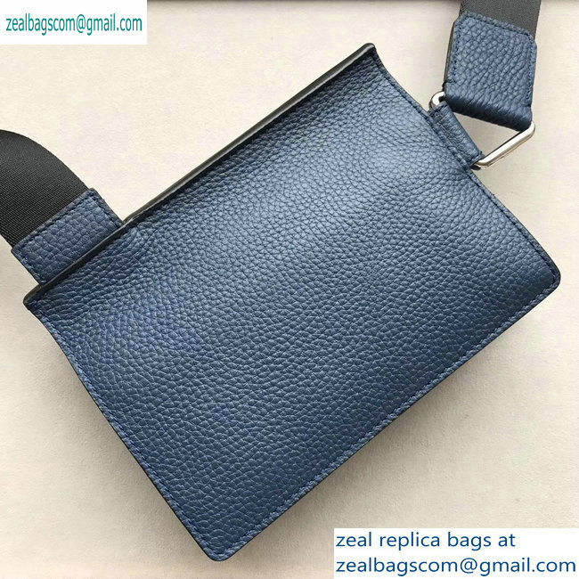 Fendi Roma Leather Messenger Bag Blue 2019