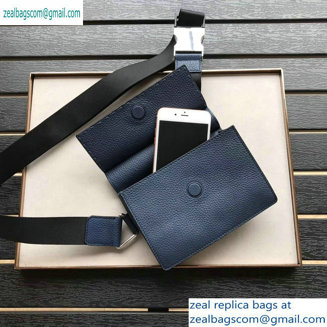 Fendi Roma Leather Messenger Bag Blue 2019 - Click Image to Close