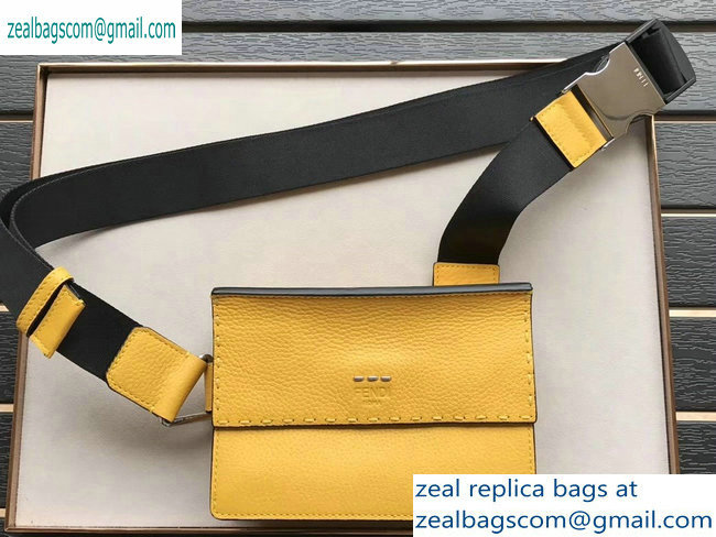 Fendi Roma Leather Messenger Bag Yellow 2019 - Click Image to Close