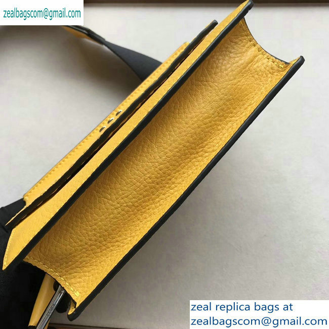 Fendi Roma Leather Messenger Bag Yellow 2019