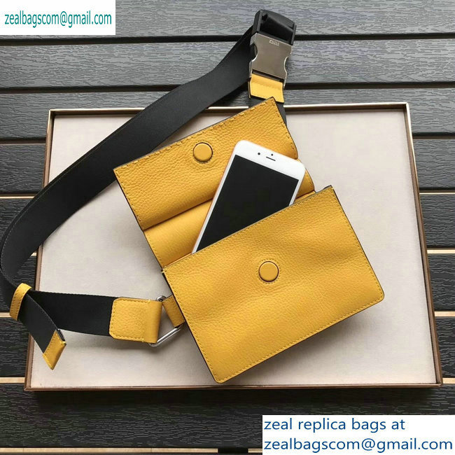 Fendi Roma Leather Messenger Bag Yellow 2019