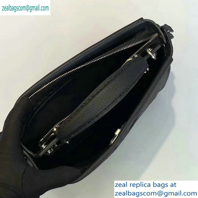 Fendi Roman Leather Bag Bugs Mini Peekaboo Fit Messenger Bag Black/Yellow Diabolic Eyes 2019