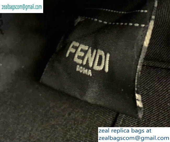 Fendi Roman Leather Pouch Clutch Bag Black