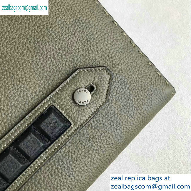 Fendi Roman Leather Pouch Clutch Bag