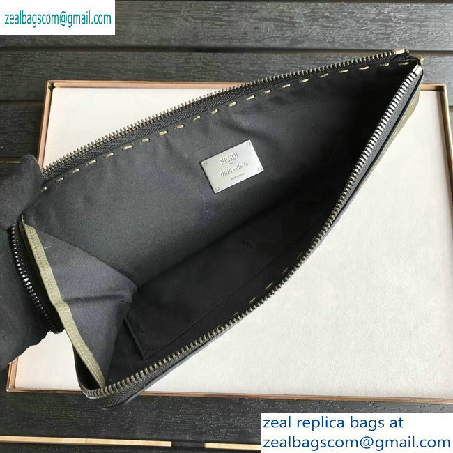 Fendi Roman Leather Pouch Clutch Bag - Click Image to Close