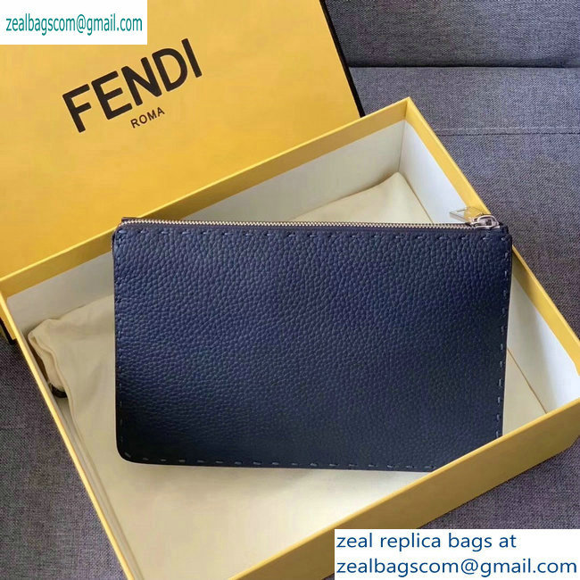Fendi Romano Bag Bugs Slim Pochette Pouch Clutch Bag Blue/White Diabolic Eyes 2019