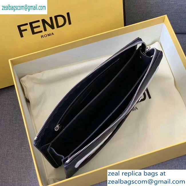 Fendi Romano Bag Bugs Slim Pochette Pouch Clutch Bag Blue/White Diabolic Eyes 2019