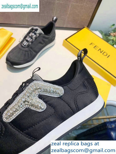 Fendi Satin FFreedom Slip-on Sneakers Black 2019