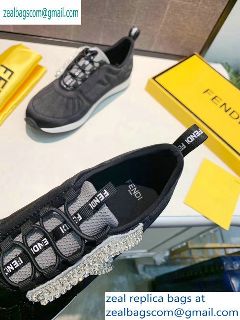 Fendi Satin FFreedom Slip-on Sneakers Black 2019 - Click Image to Close