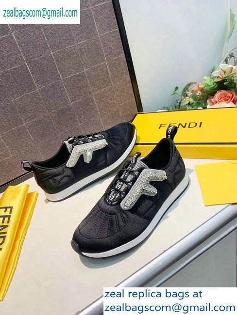 Fendi Satin FFreedom Slip-on Sneakers Black 2019