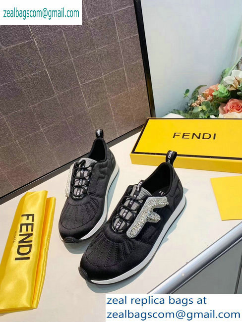 Fendi Satin FFreedom Slip-on Sneakers Black 2019